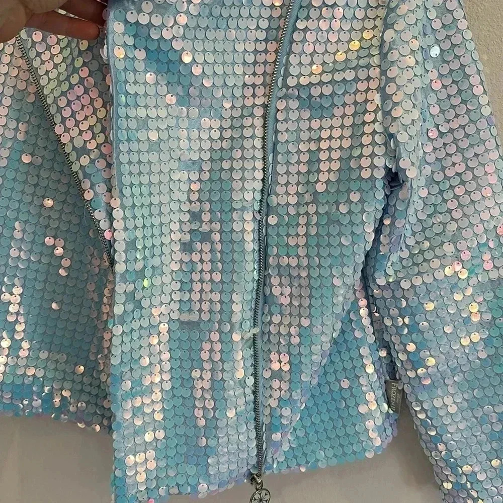 Disney Frozen II Elsa Iridescent Sequin Jacket Size Girls Large 10-12 - Picture 4 of 9